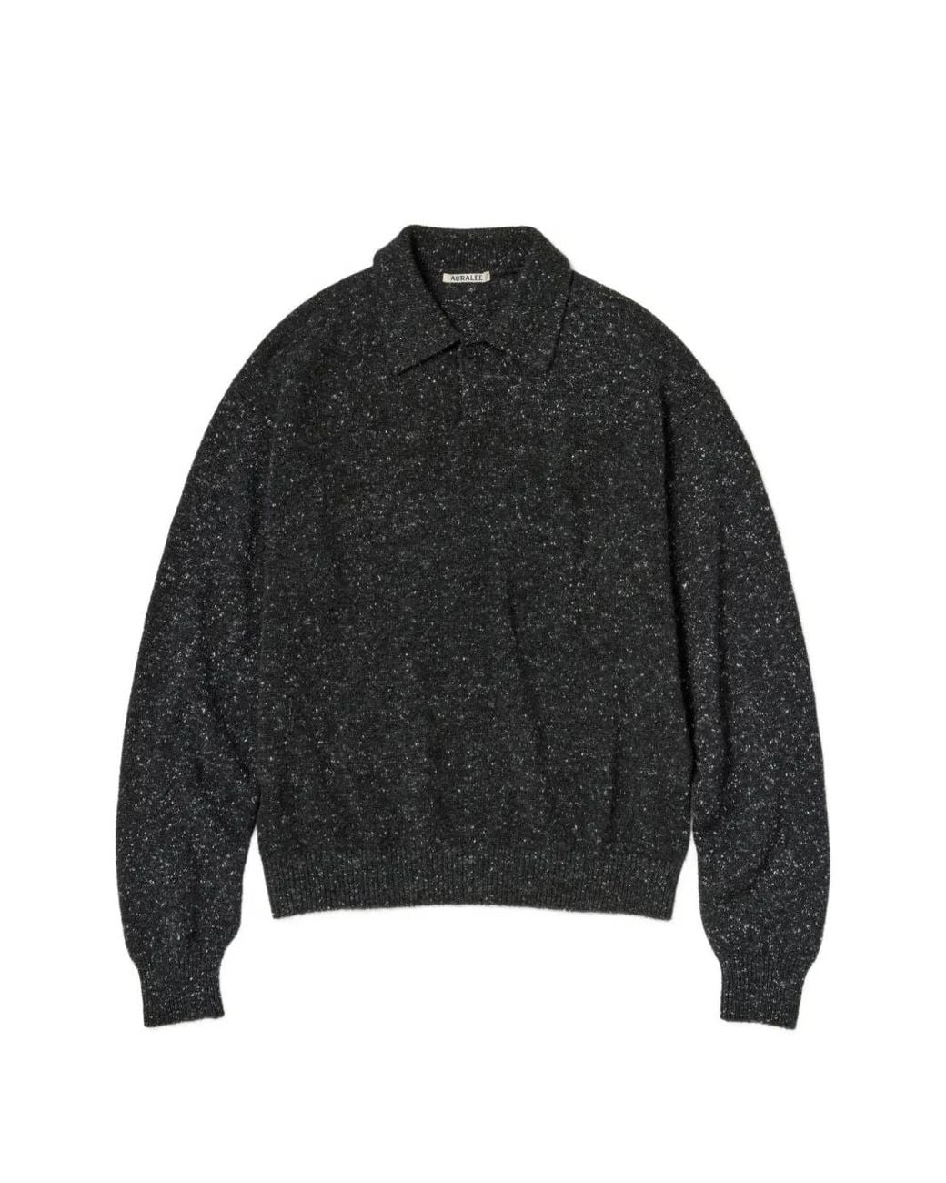 Auralee Black Pull En Cachemire À Maille Irrégulière for men