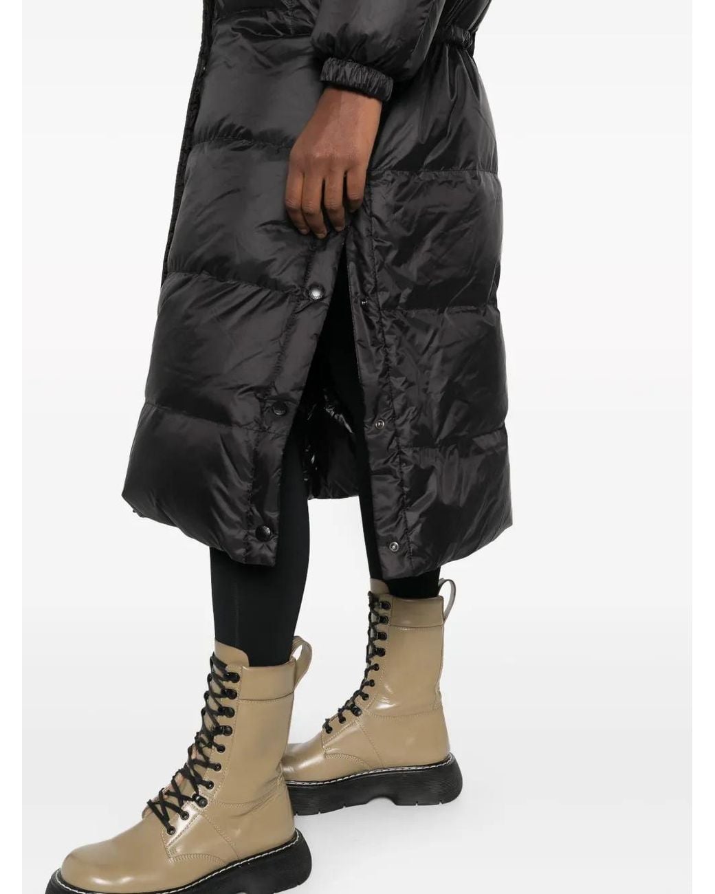 Yves Salomon Black High-Neck Padded Coat