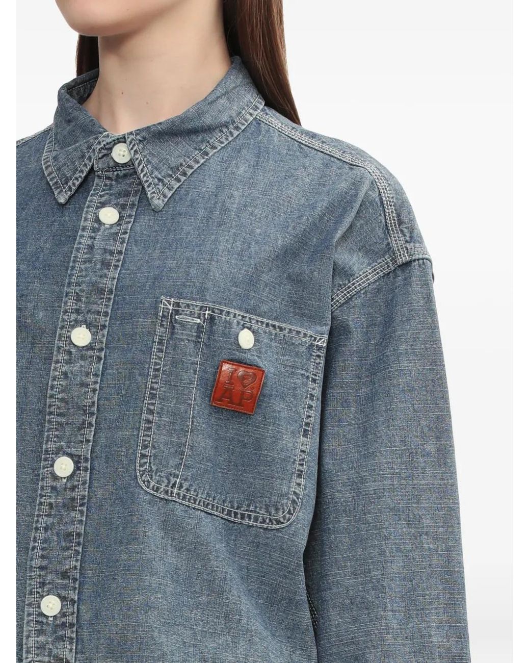 A Bathing Ape Blue Patch-Pocket Shirt