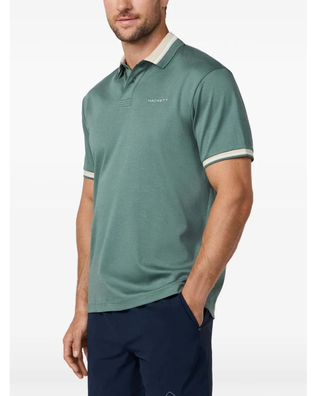Hackett Green Hs Club Tipped-Trim Polo Shirt for men