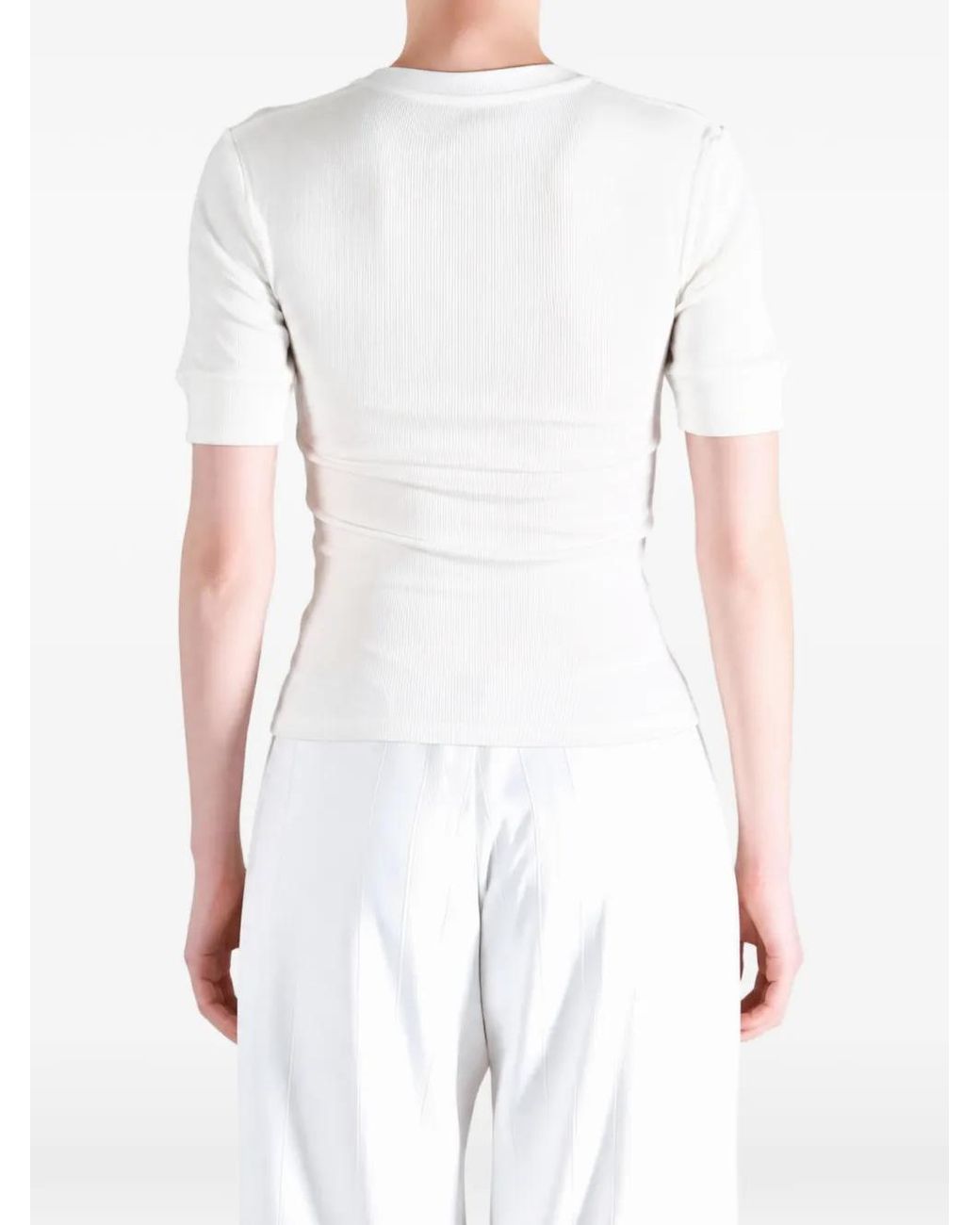 Studio Nicholson White Sorin Ribbed-Knit Henley T-Shirt