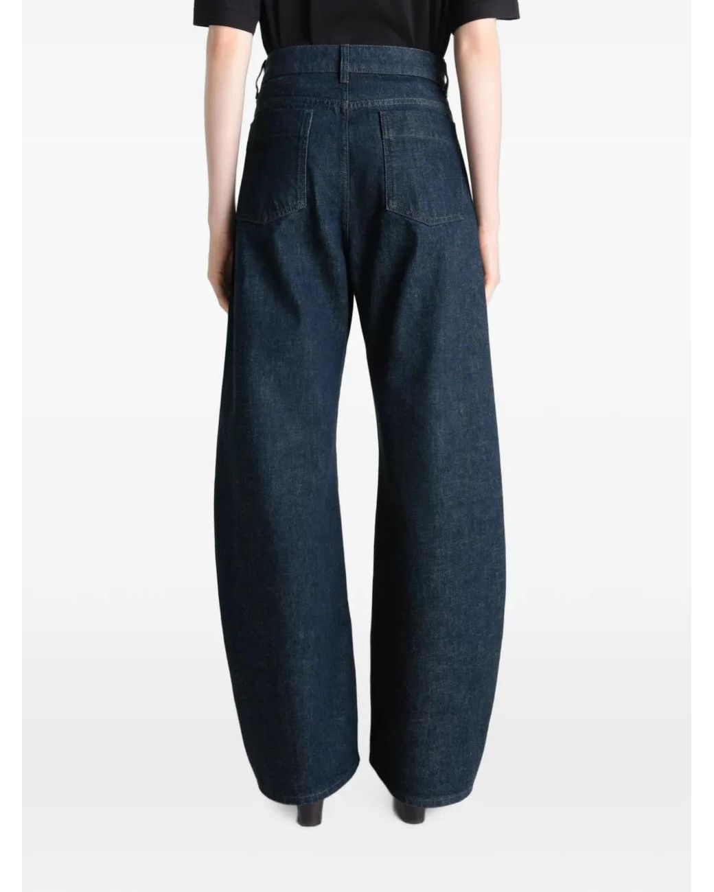 Lemaire Blue High-Waisted Curved Jeans