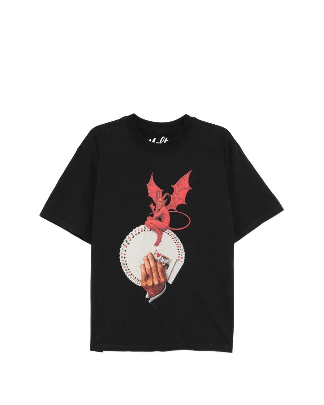 Melt Black Graphic-Print Round Neck T-Shirt for men