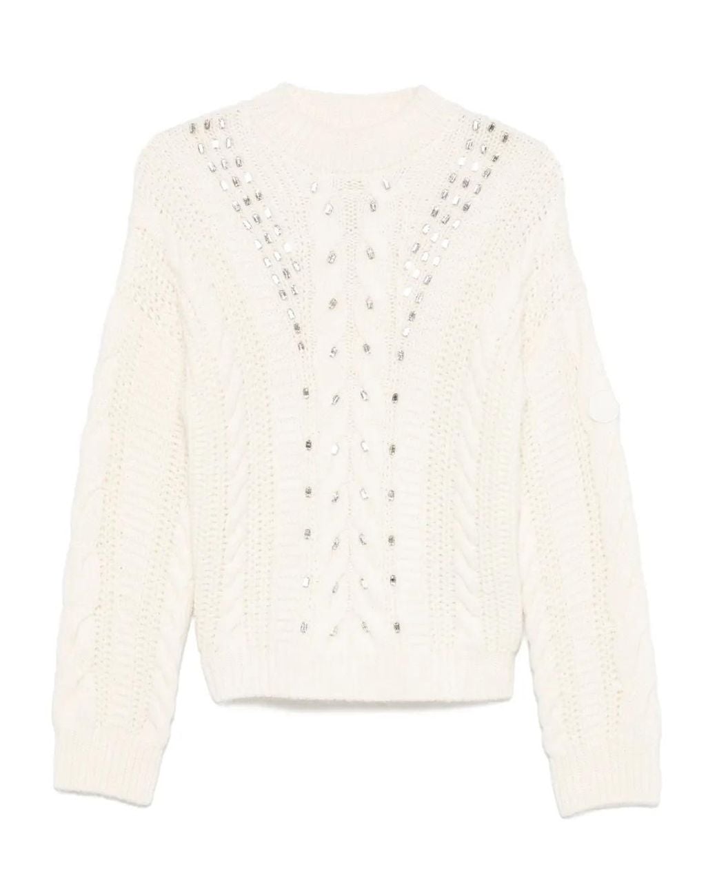 Moncler White Wool-Blend Sweater