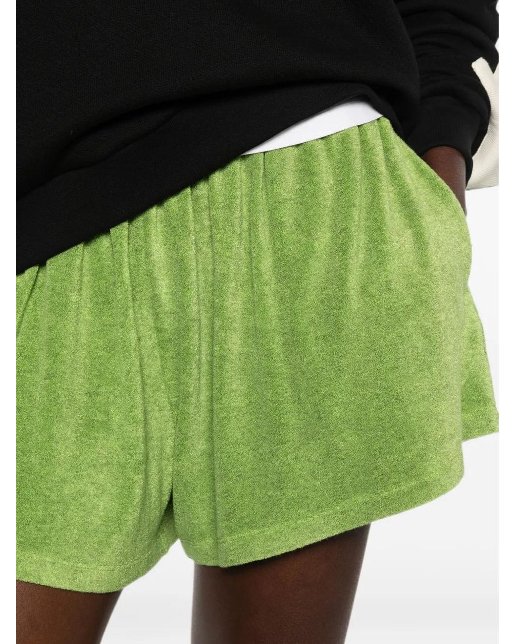 A.M.G Green Short À Empiècement En Résille