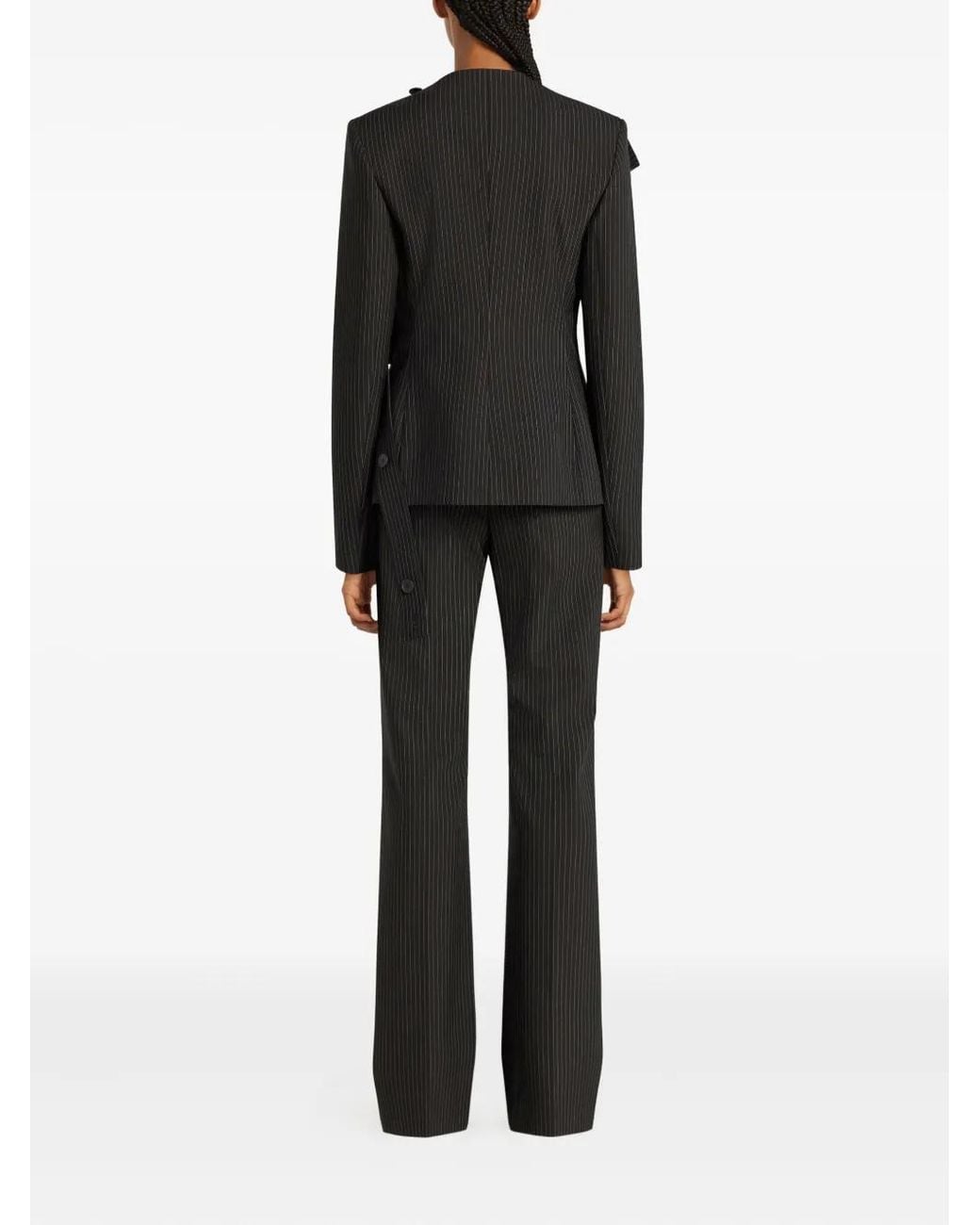 Courreges Black Pinstriped Blazer