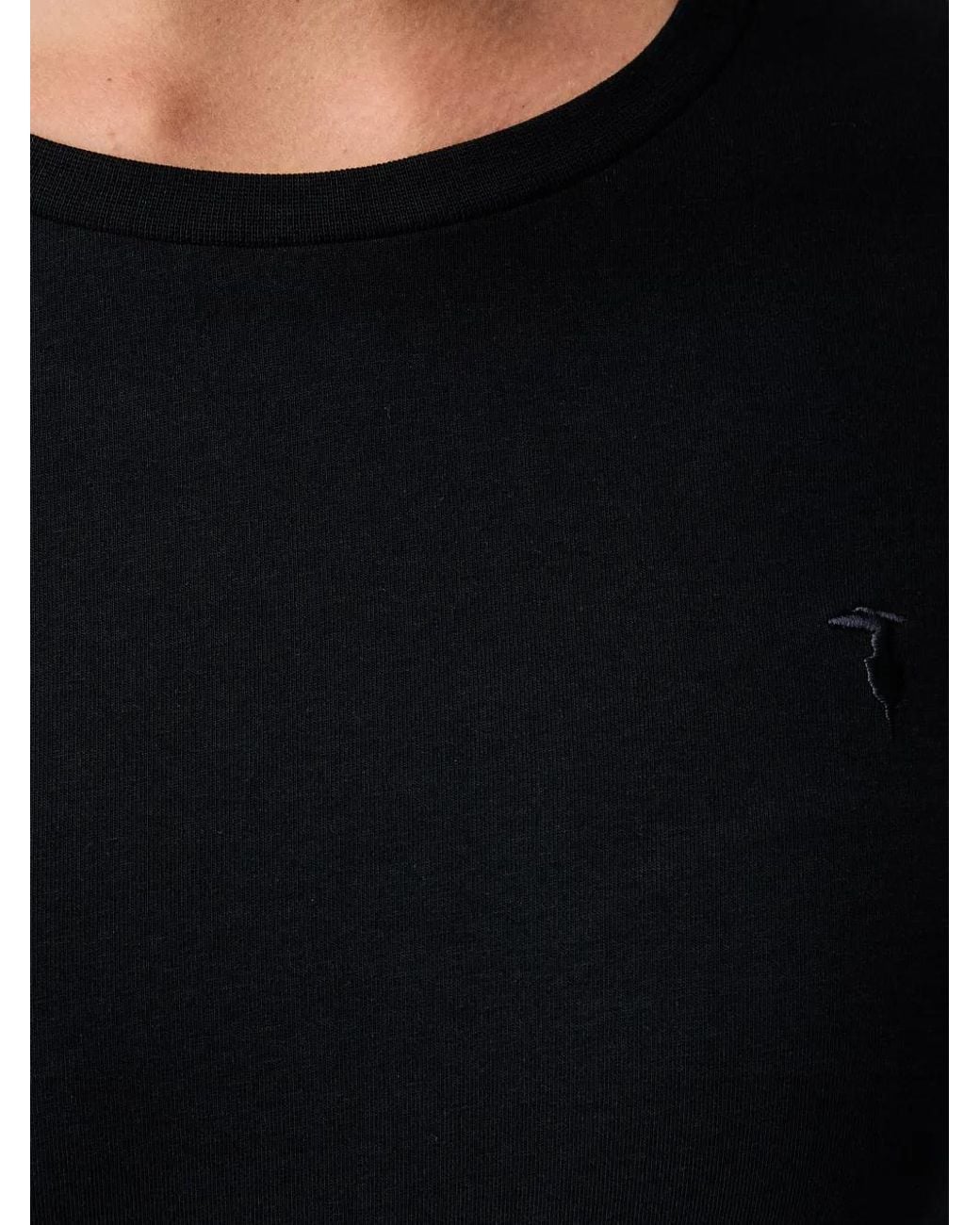 Trussardi Black Logo-Embroidered Long-Sleeve T-Shirt