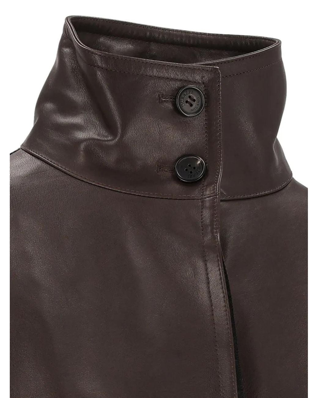 DURAZZI MILANO Brown Leather Bomber Jacket