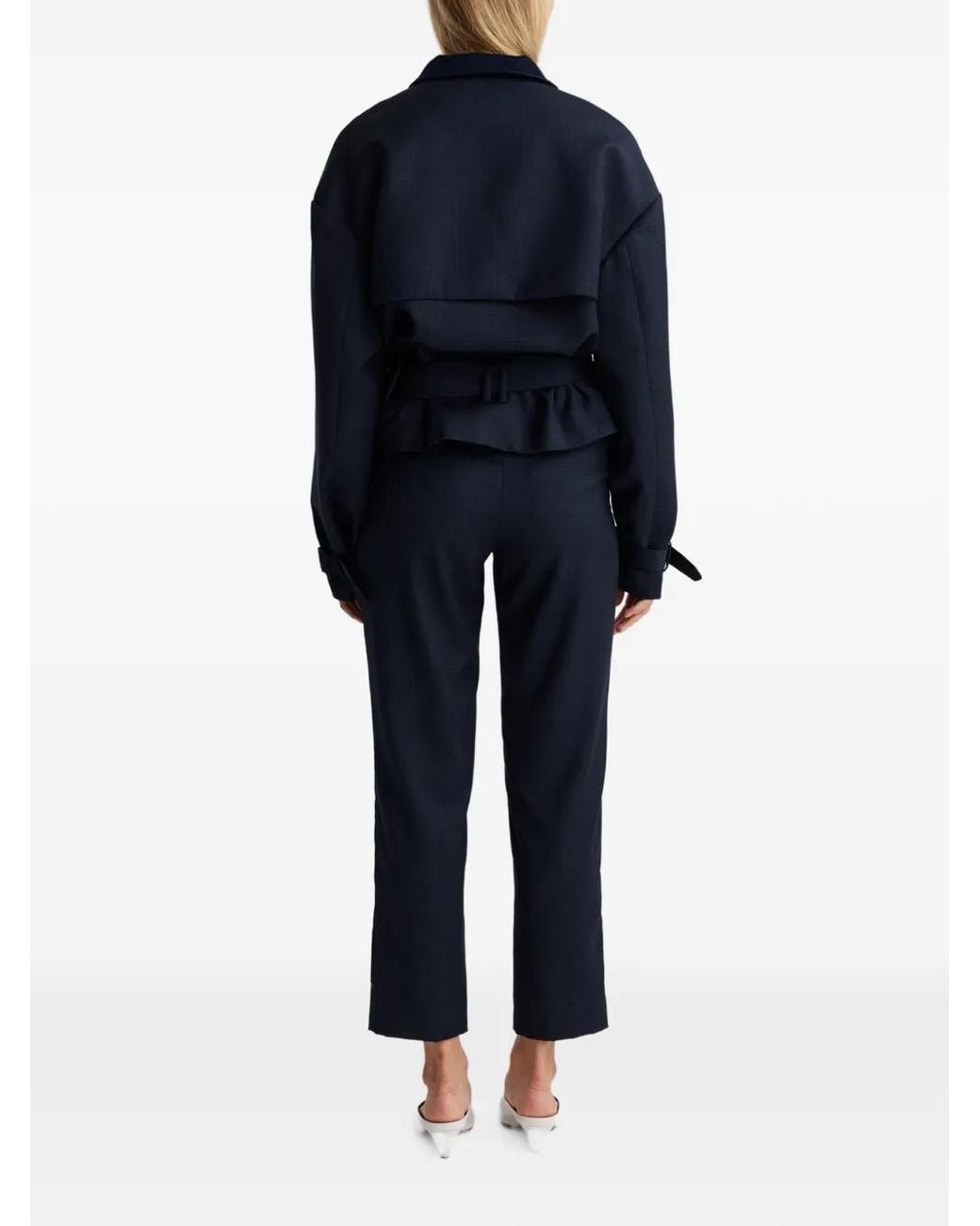 Anna Quan Blue Zaha Belted Bomber Jacket