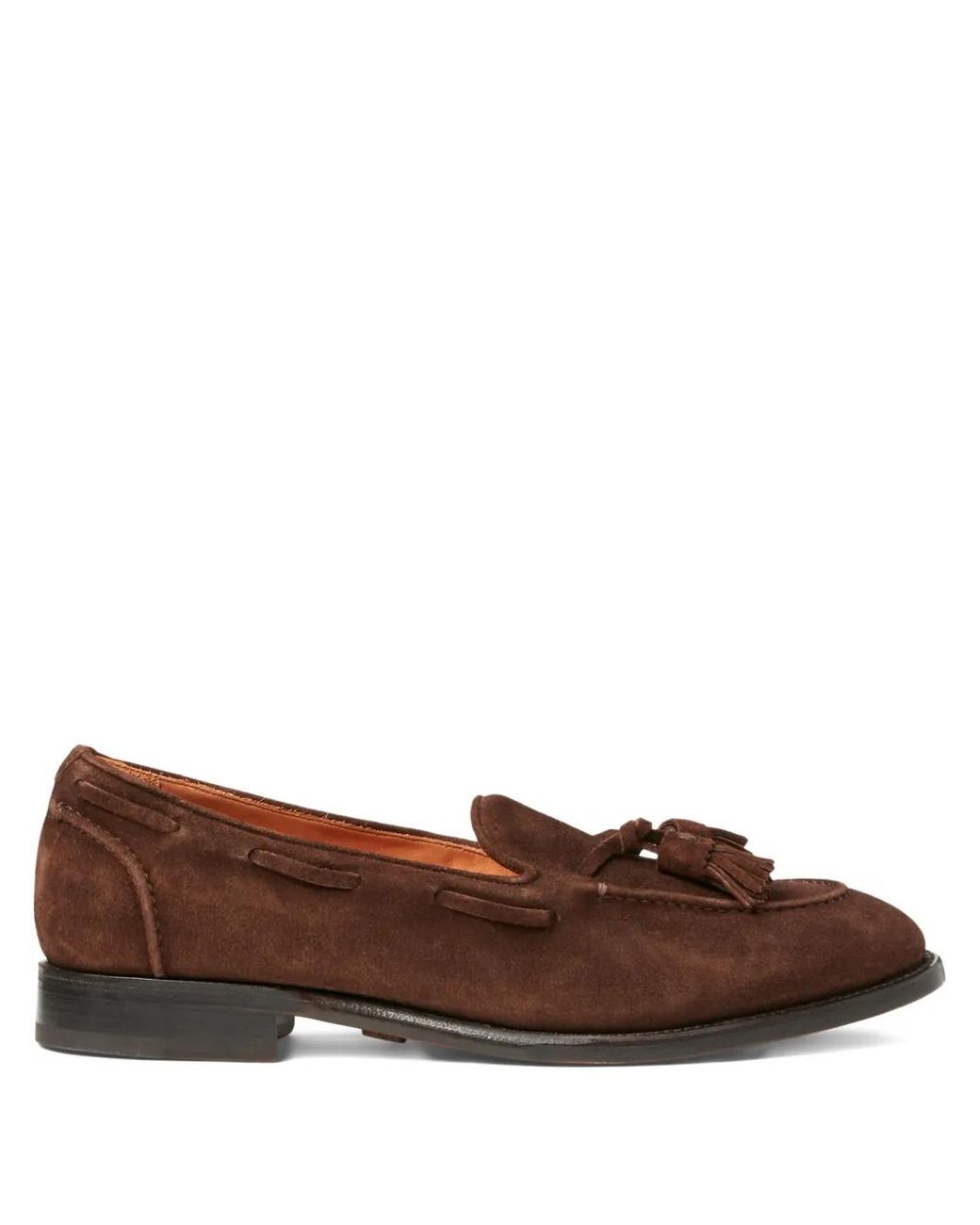 Ralph Lauren Brown Tassel Suede Loafers for men