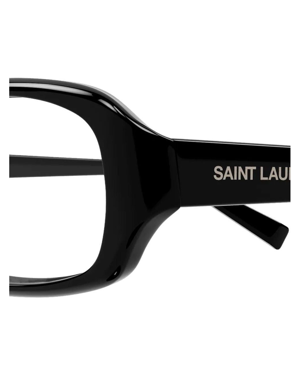 Saint Laurent White Rectangle-Frame Glasses