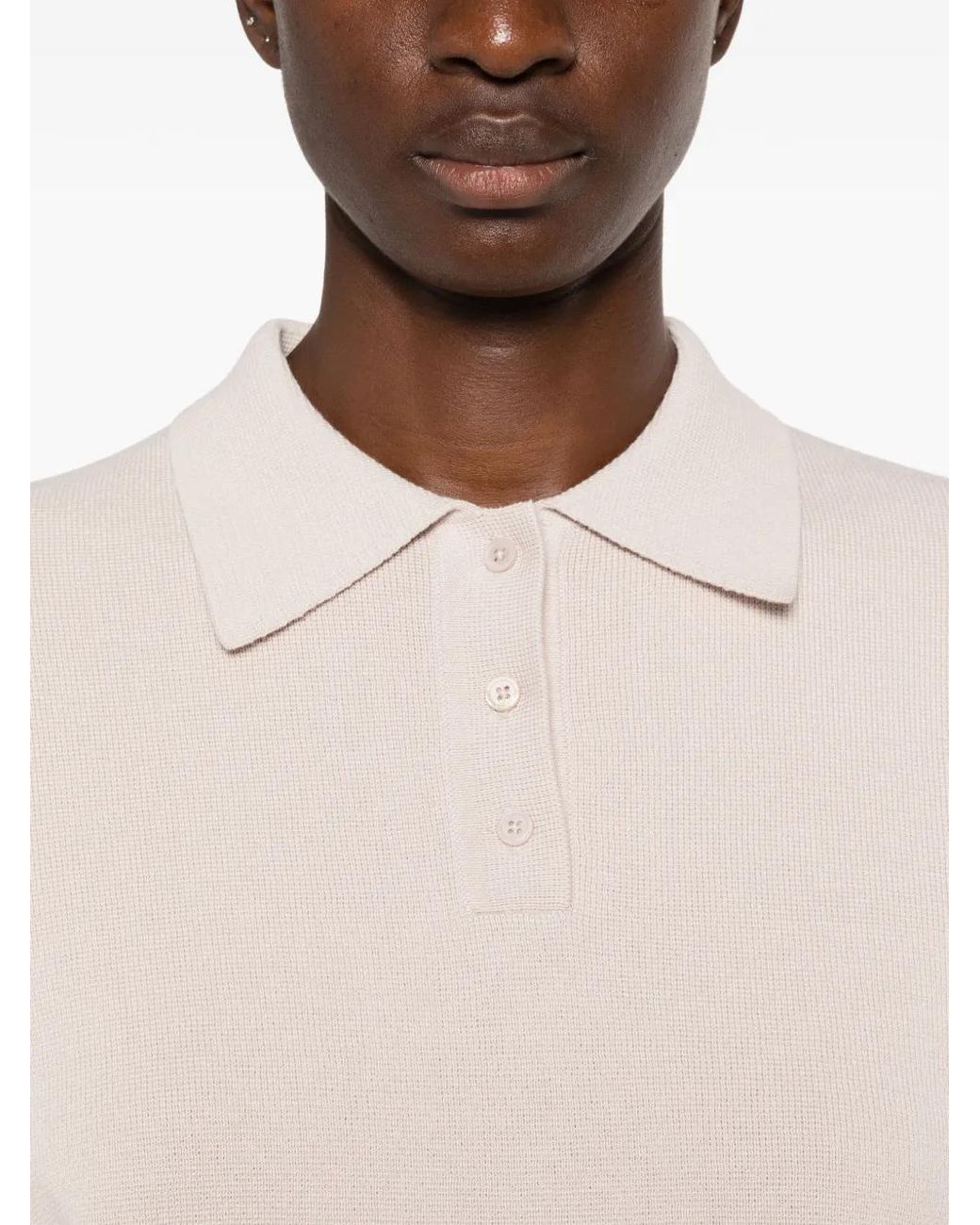 Frankie Shop White Nola Short-Sleeve Polo Shirt