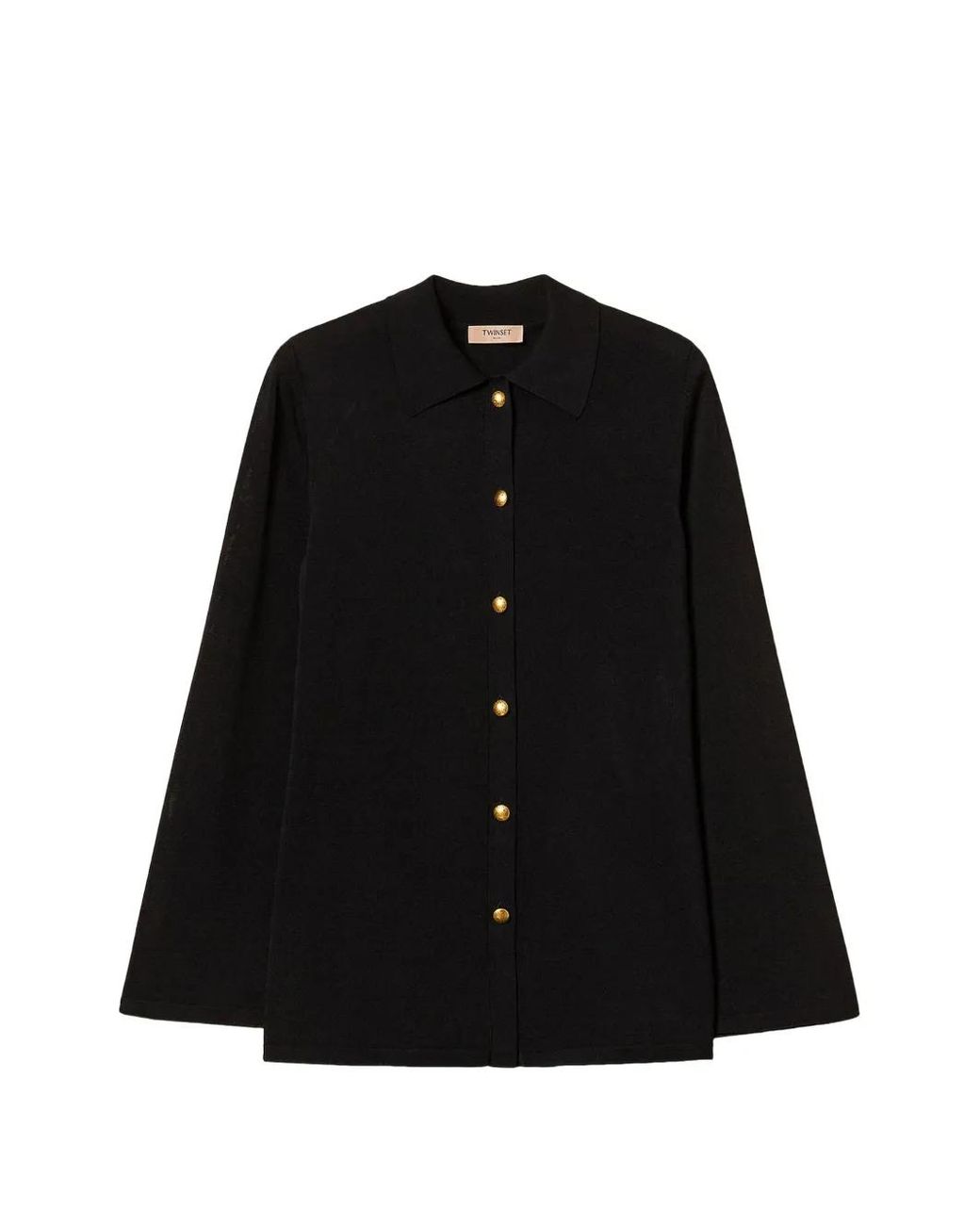 Twinset Black Knit Shirt With Buttons