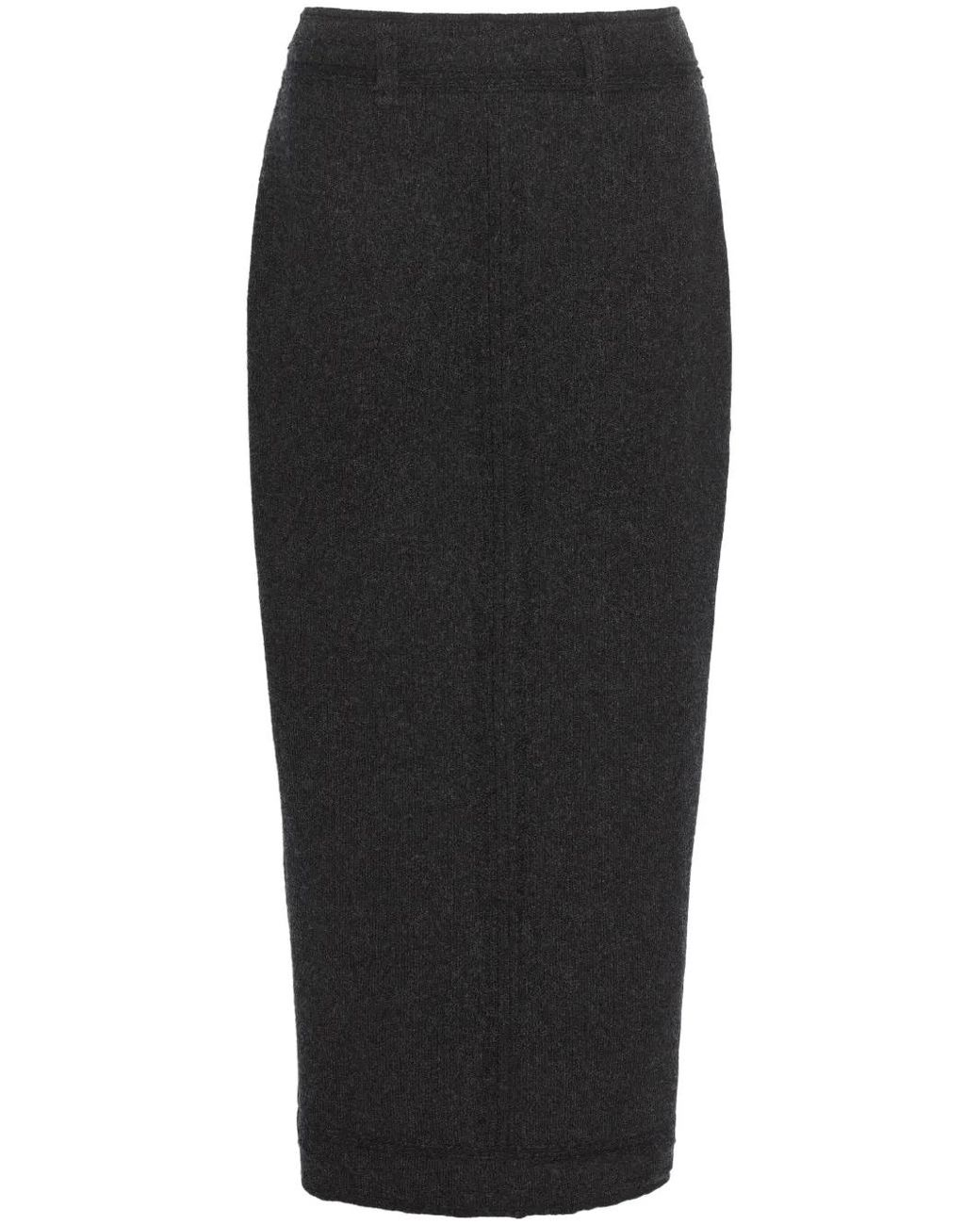 Barrie Black Knitted Midi Skirt