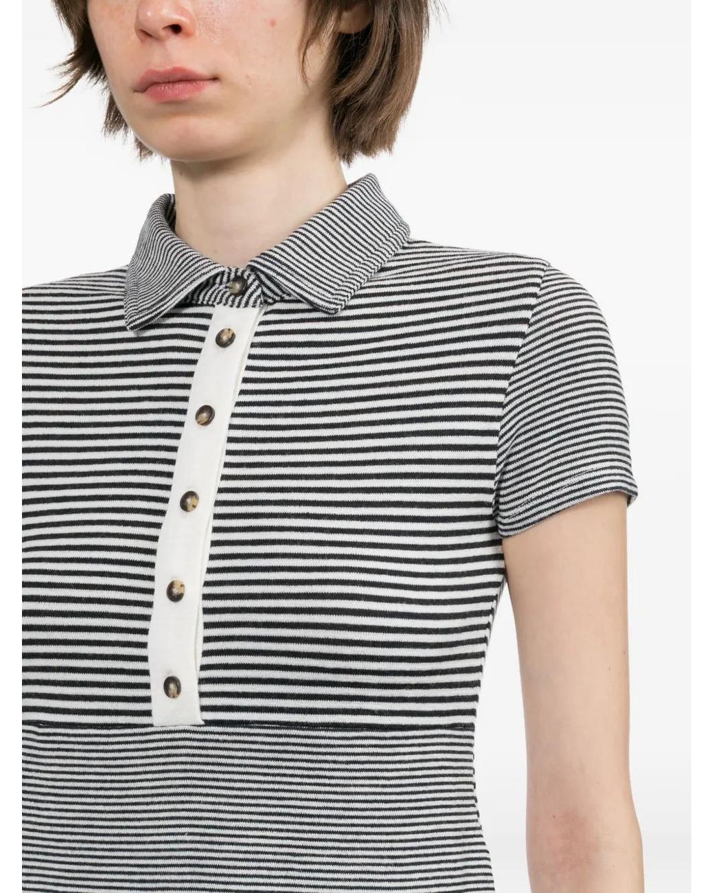 Rag & Bone Gray Polo The Knit À Rayures