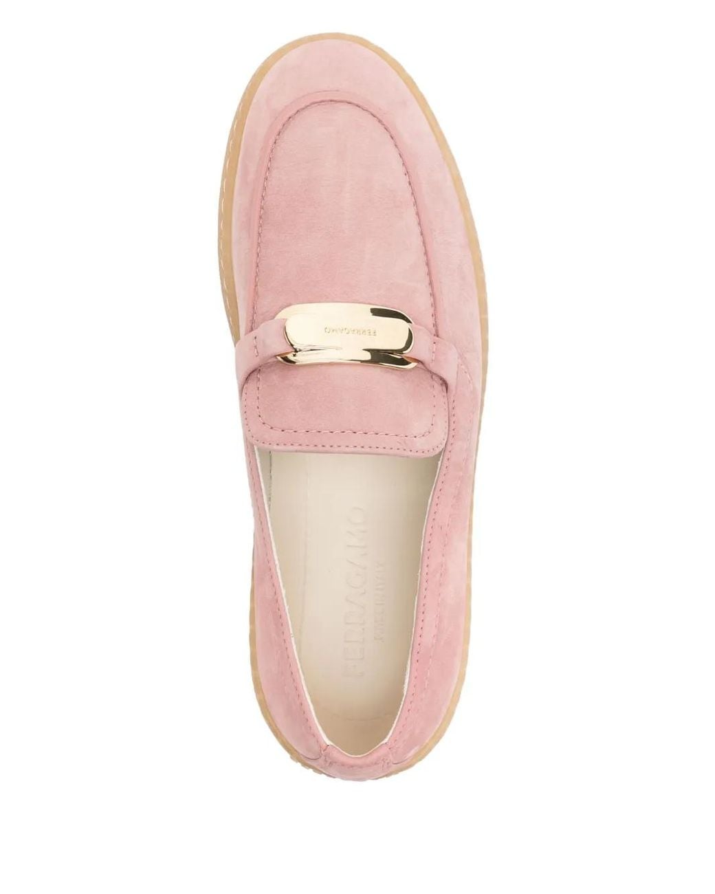 Ferragamo Pink Suede Loafers