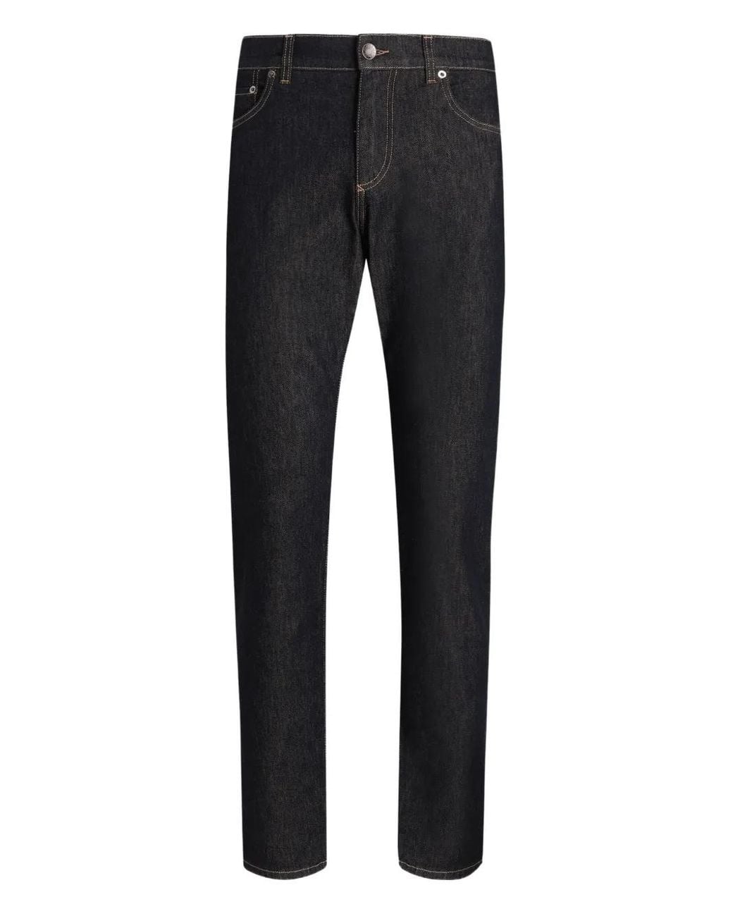 Dolce & Gabbana Black Jeans With Logo Plaque for men