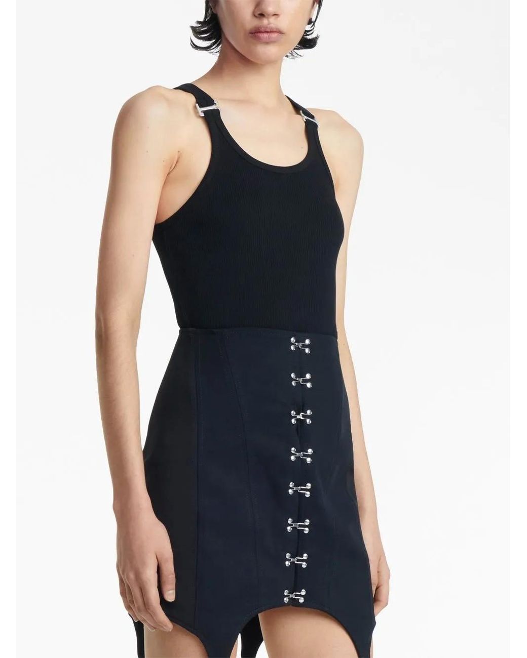 Dion Lee Black E-Hoop Ribbed Tank Top