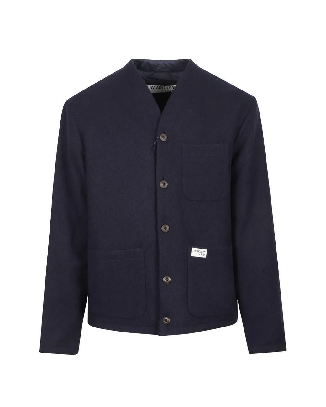 Fay Blue Veste Archive Réversible Matelassée En Laine for men