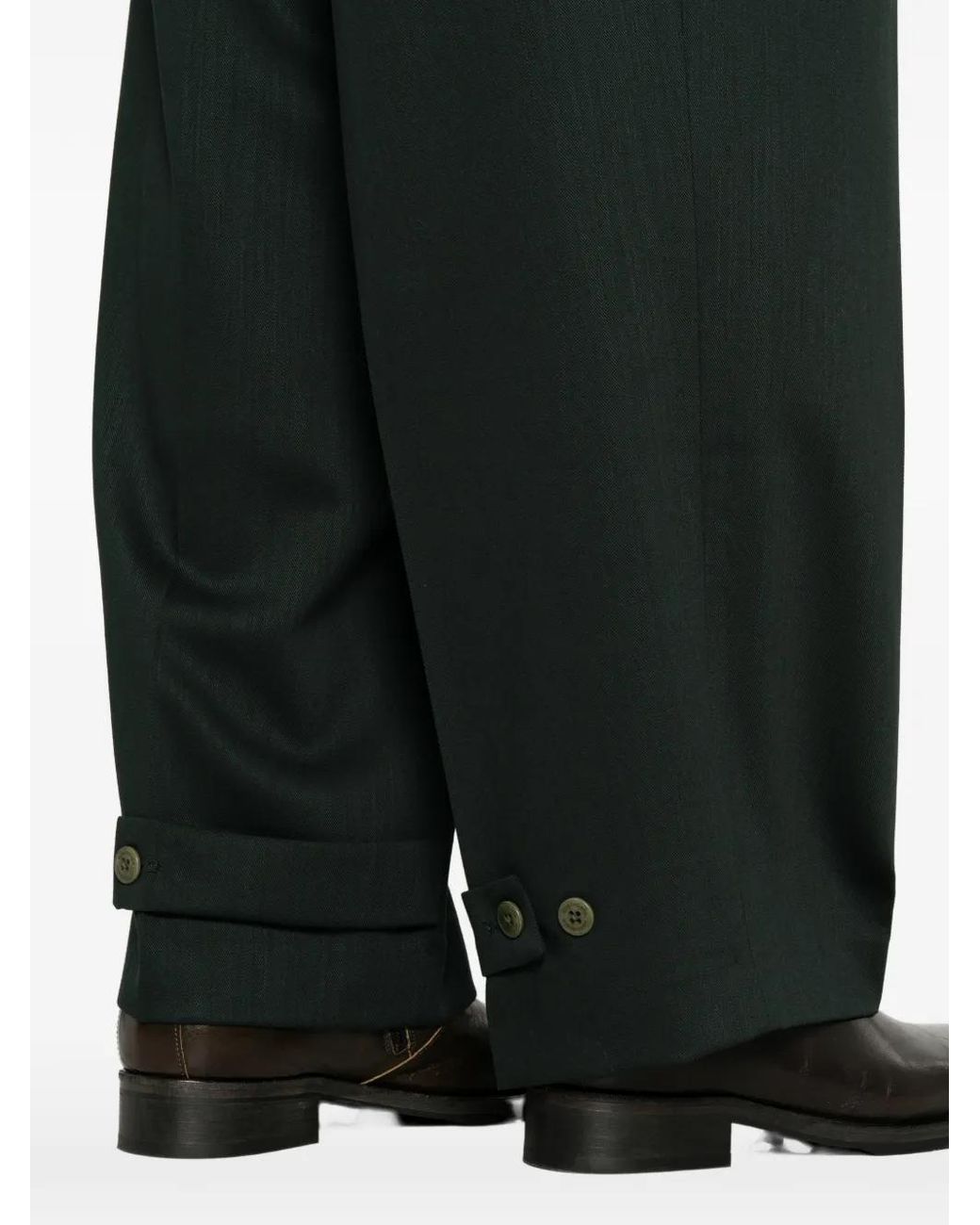 Costumein Gray Pleated Button-Cuff Trousers for men