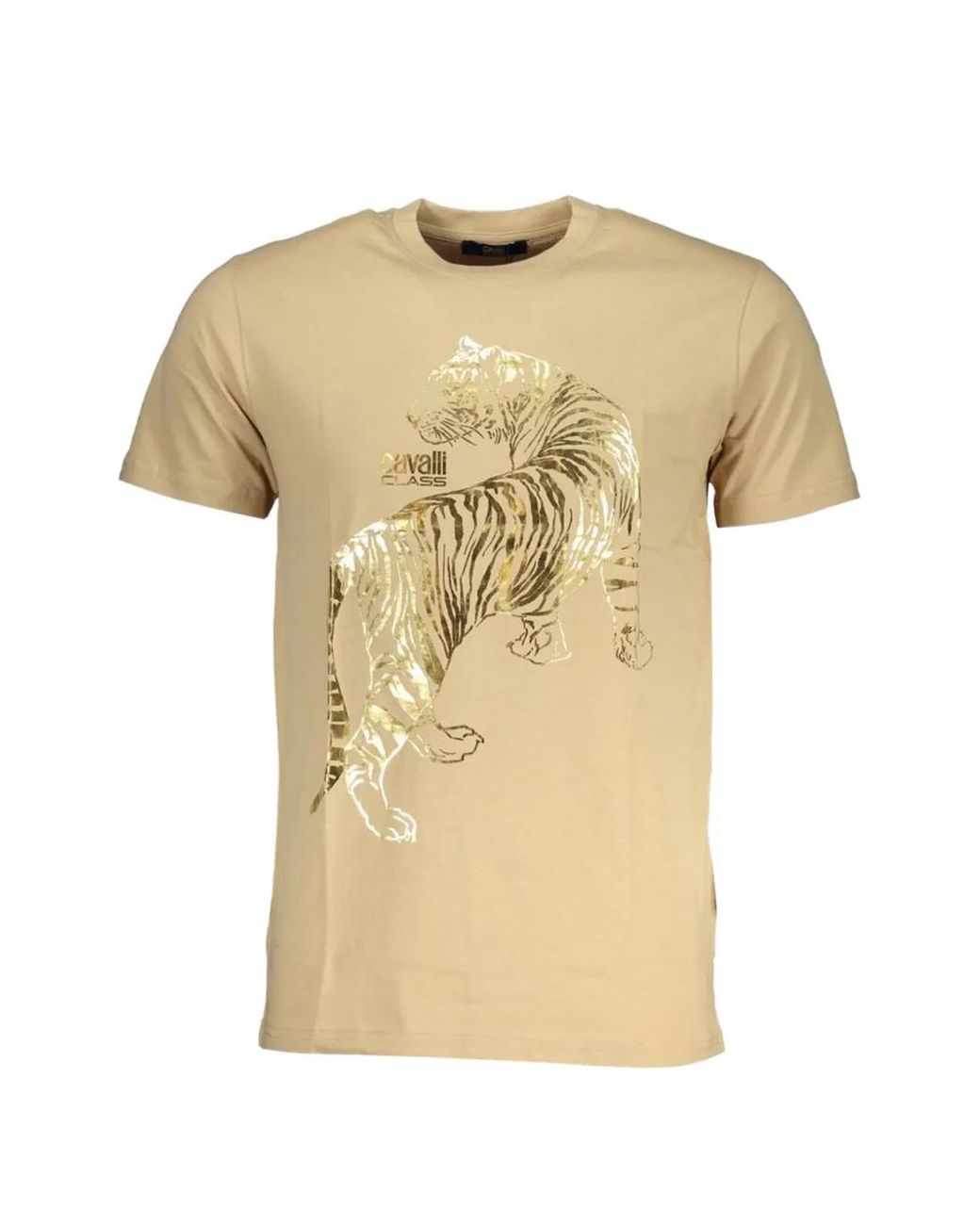 Roberto Cavalli Natural Animal-Print T-Shirt for men