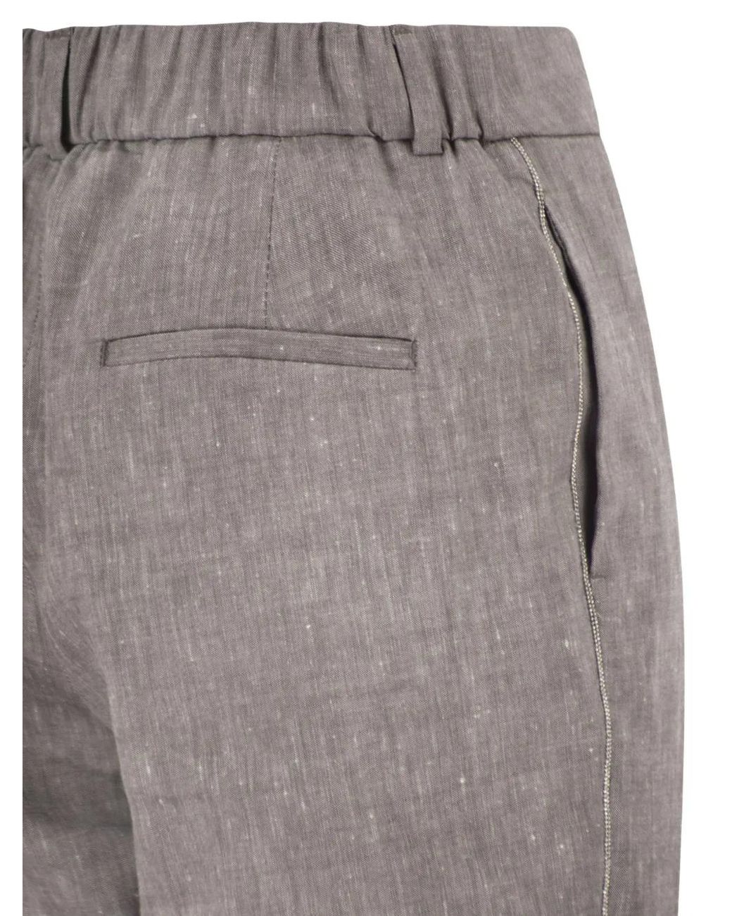 Peserico Gray Belt-Loops Trousers