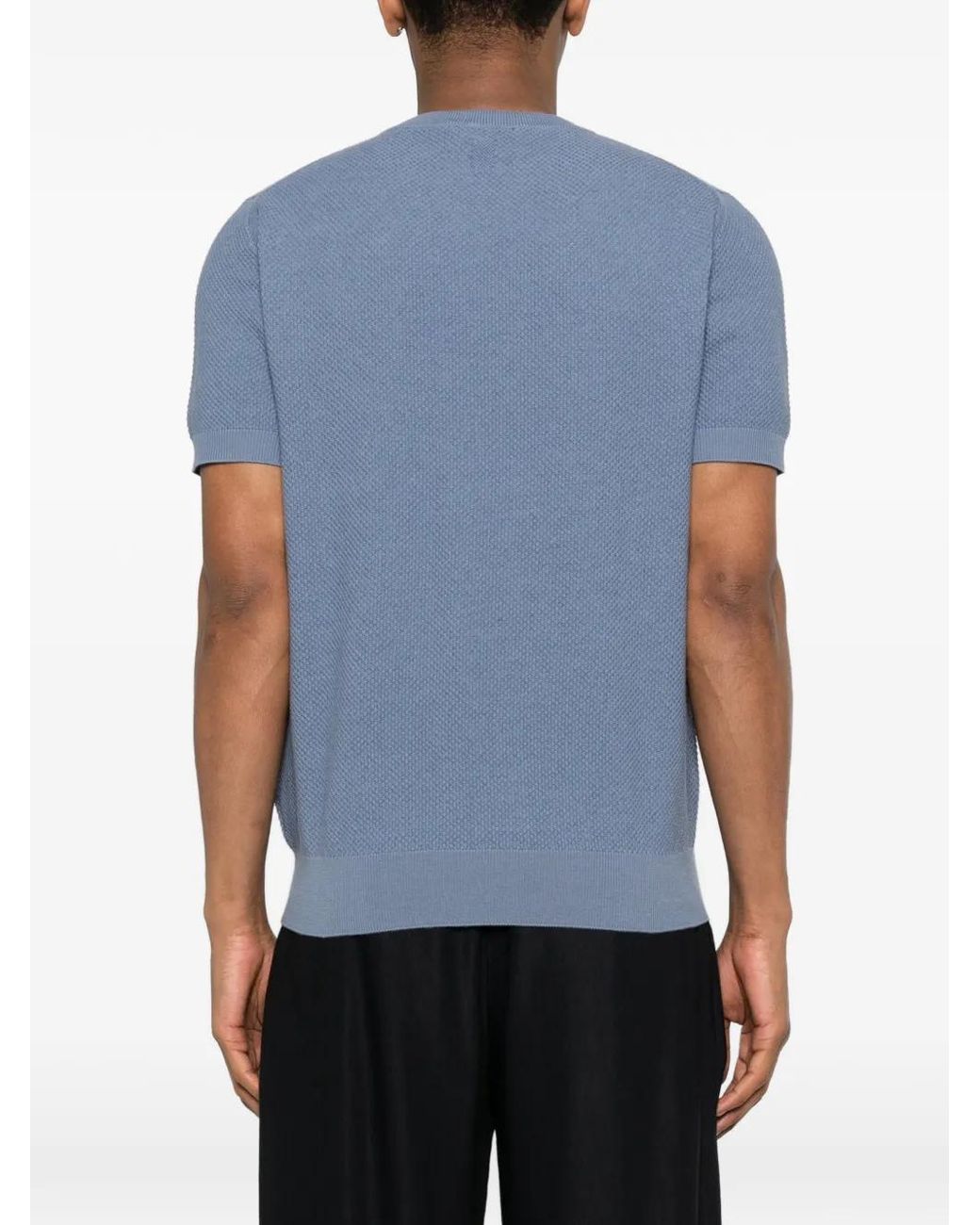 Canali Blue Crew-Neck T-Shirt for men