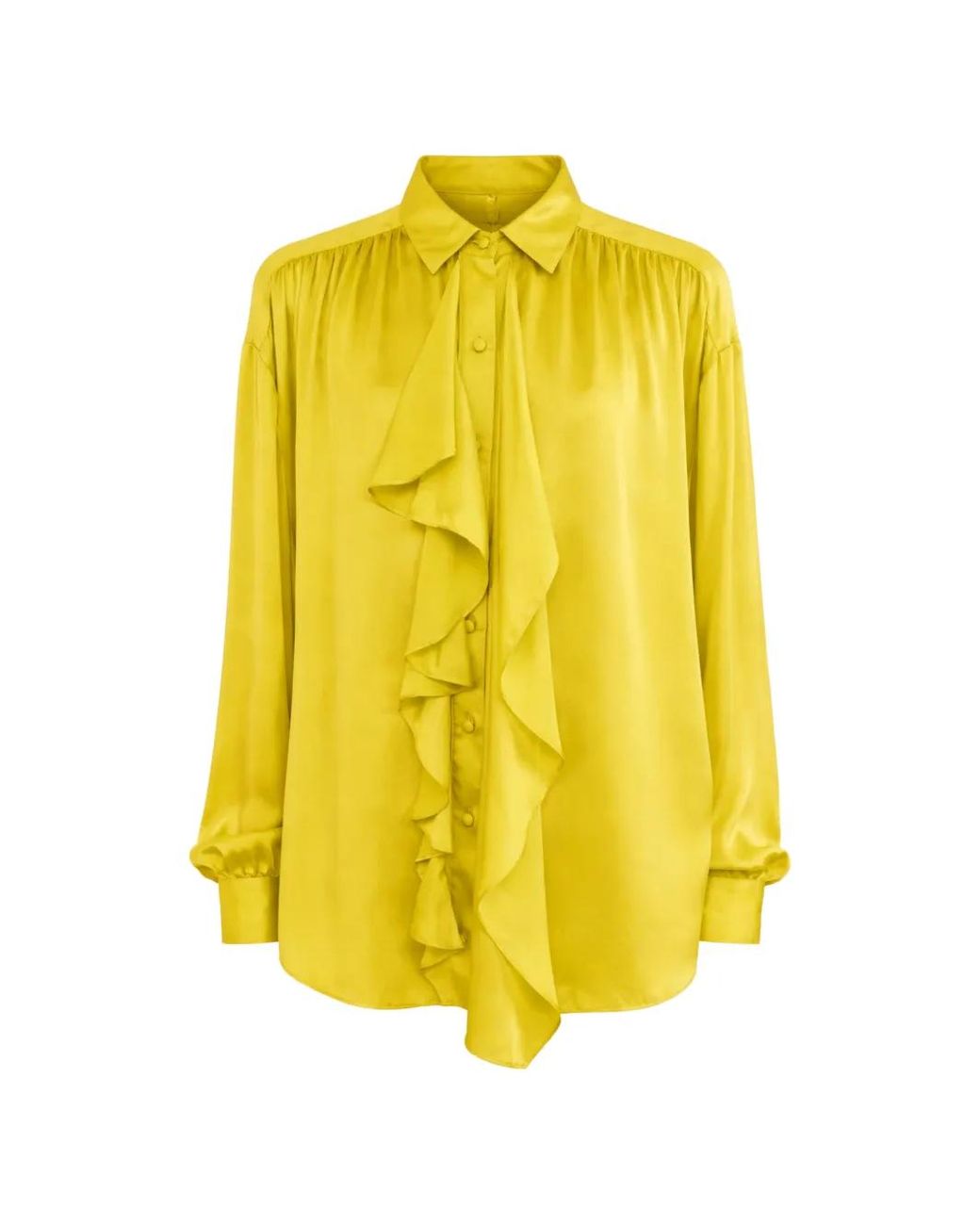Ulla Johnson Yellow Chemise Gesture À Volants