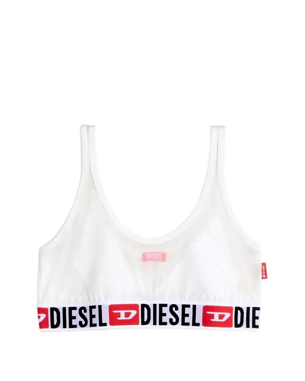 DIESEL White Ogo-Underband Mesh Bra