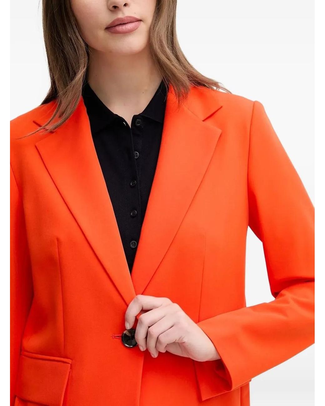 Sisley Orange Single-Button Blazer