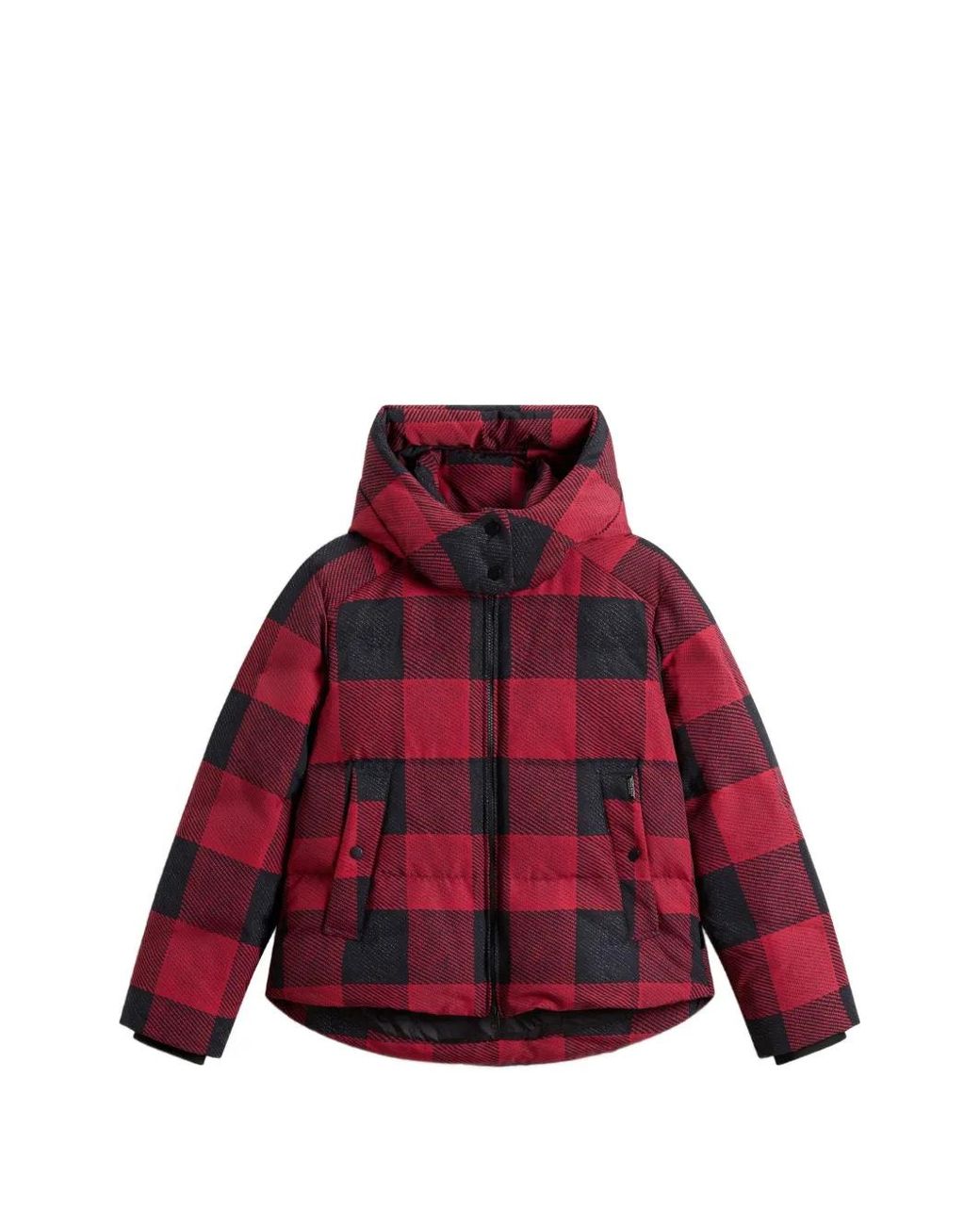 Woolrich Red Check-Pattern Padded Jacket