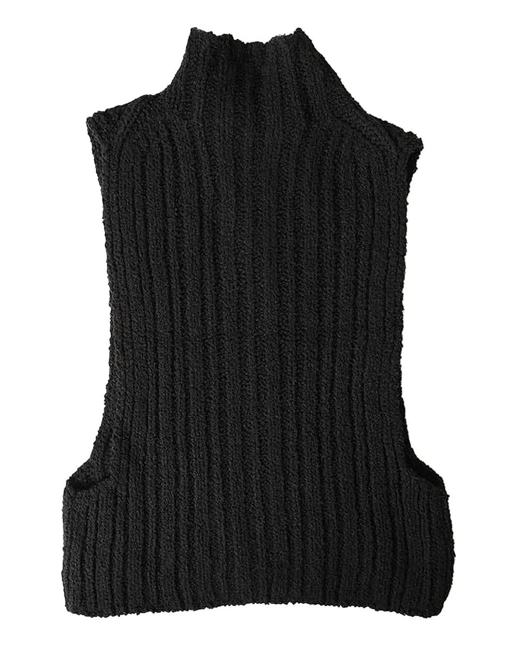 トップス Open YY PLEATED ZIP KNIT VEST 4BTR880. 2 Open YY - Ribbed Zip Knit Vest | HBX - Globally Curated