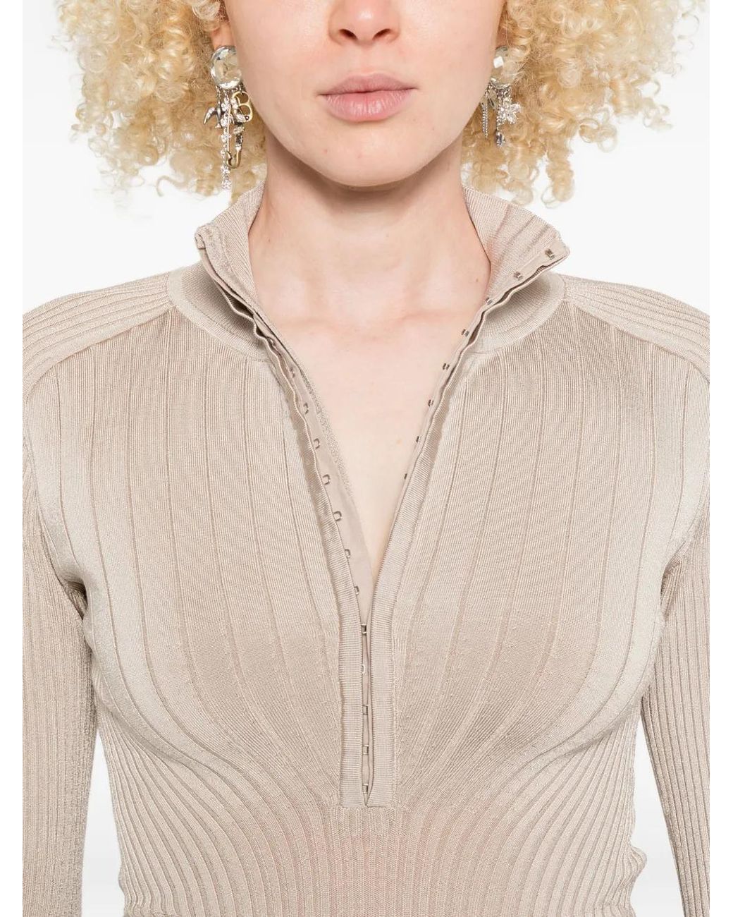 Jersey Con Cremallera Mugler de color Natural