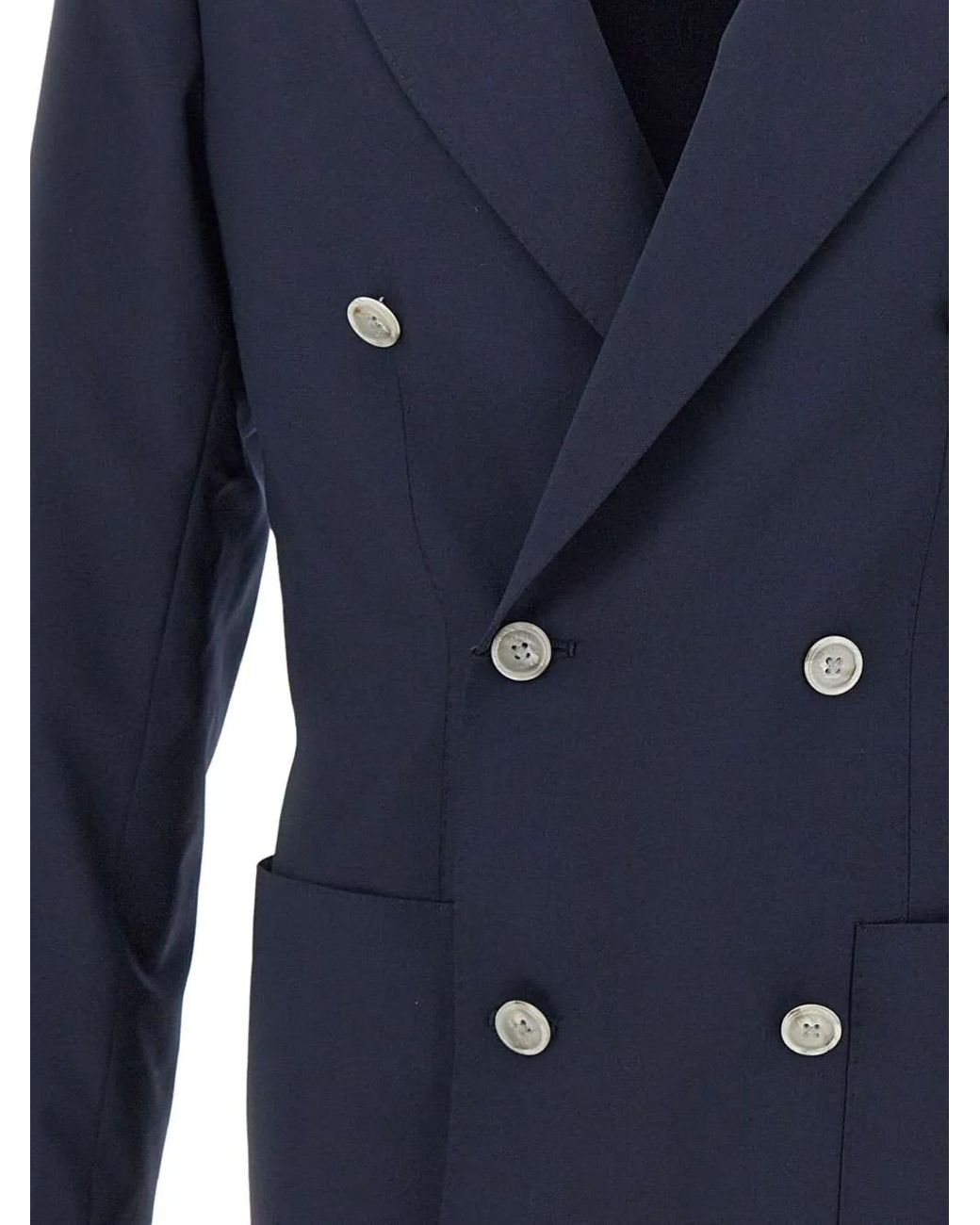Barba Napoli Blue Wool Blazer for men