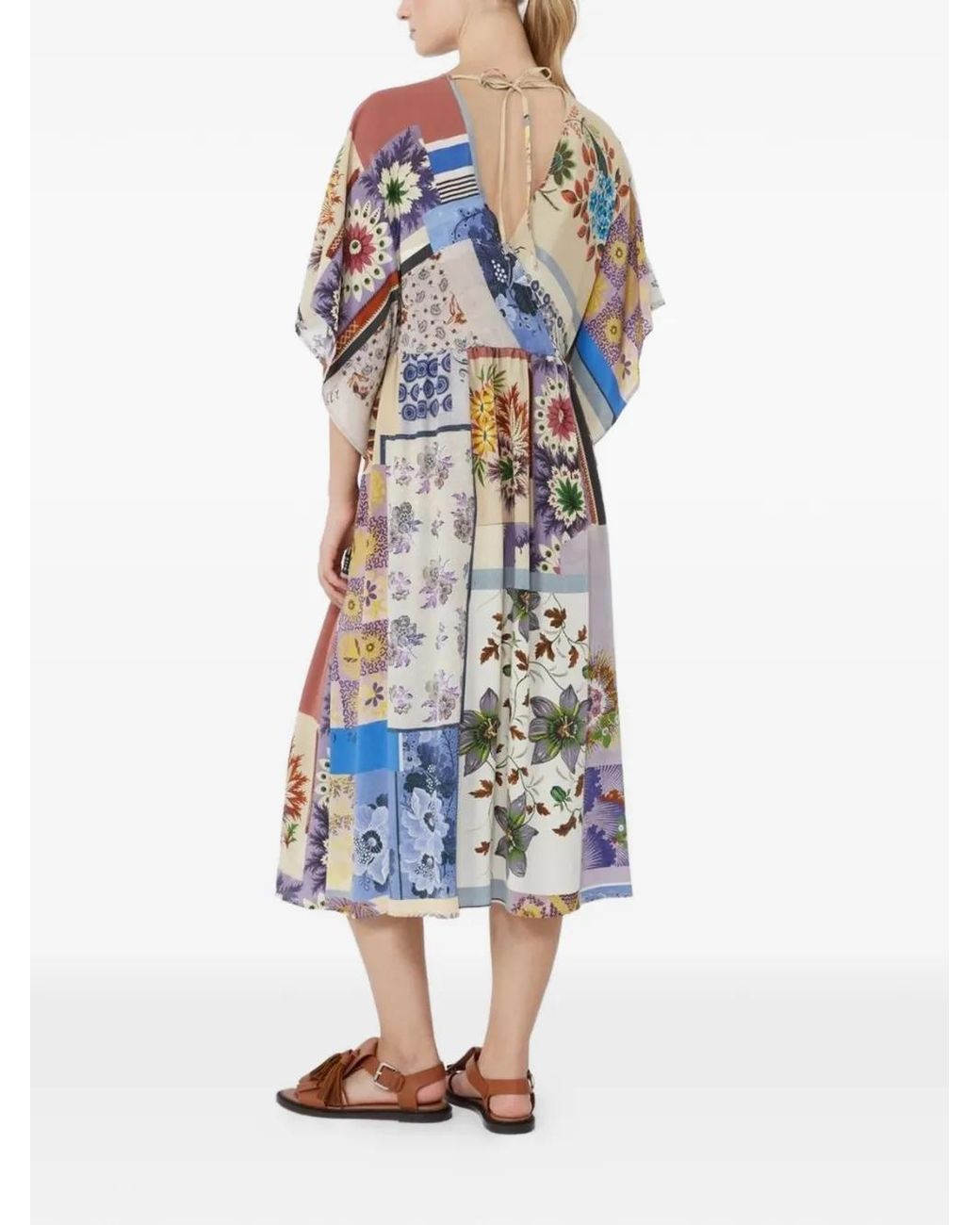 Weekend by Maxmara White Chine Floral-Patchwork Midi Dress