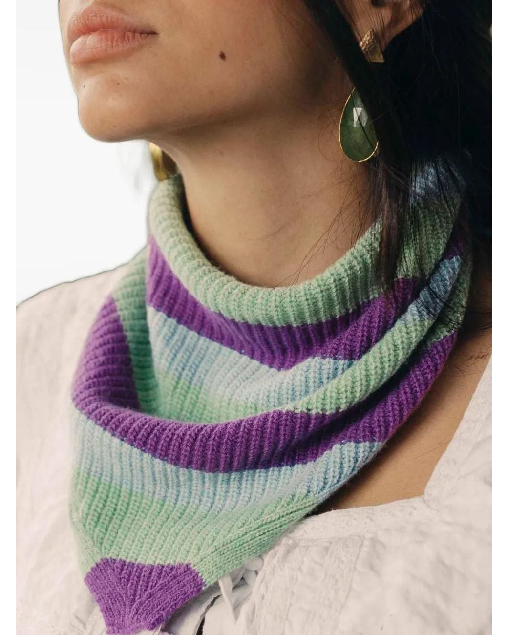 Tiangle Images Favorite People Bookstore Striped Triangle Scarf in Blue | Lyst