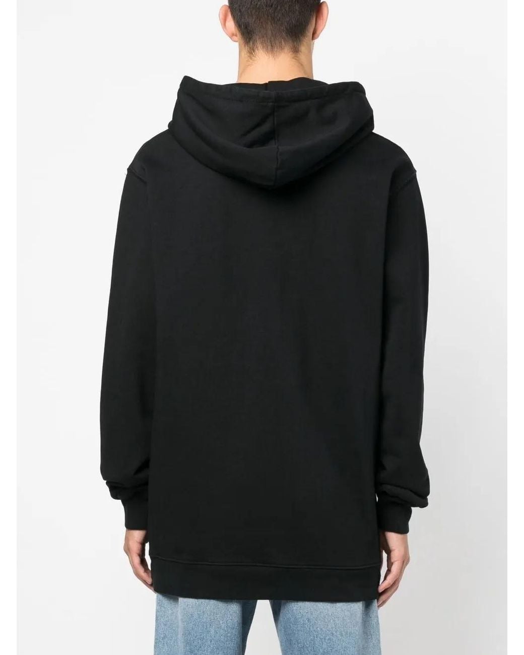 HTC Black Logo-Print Cotton Hoodie for men