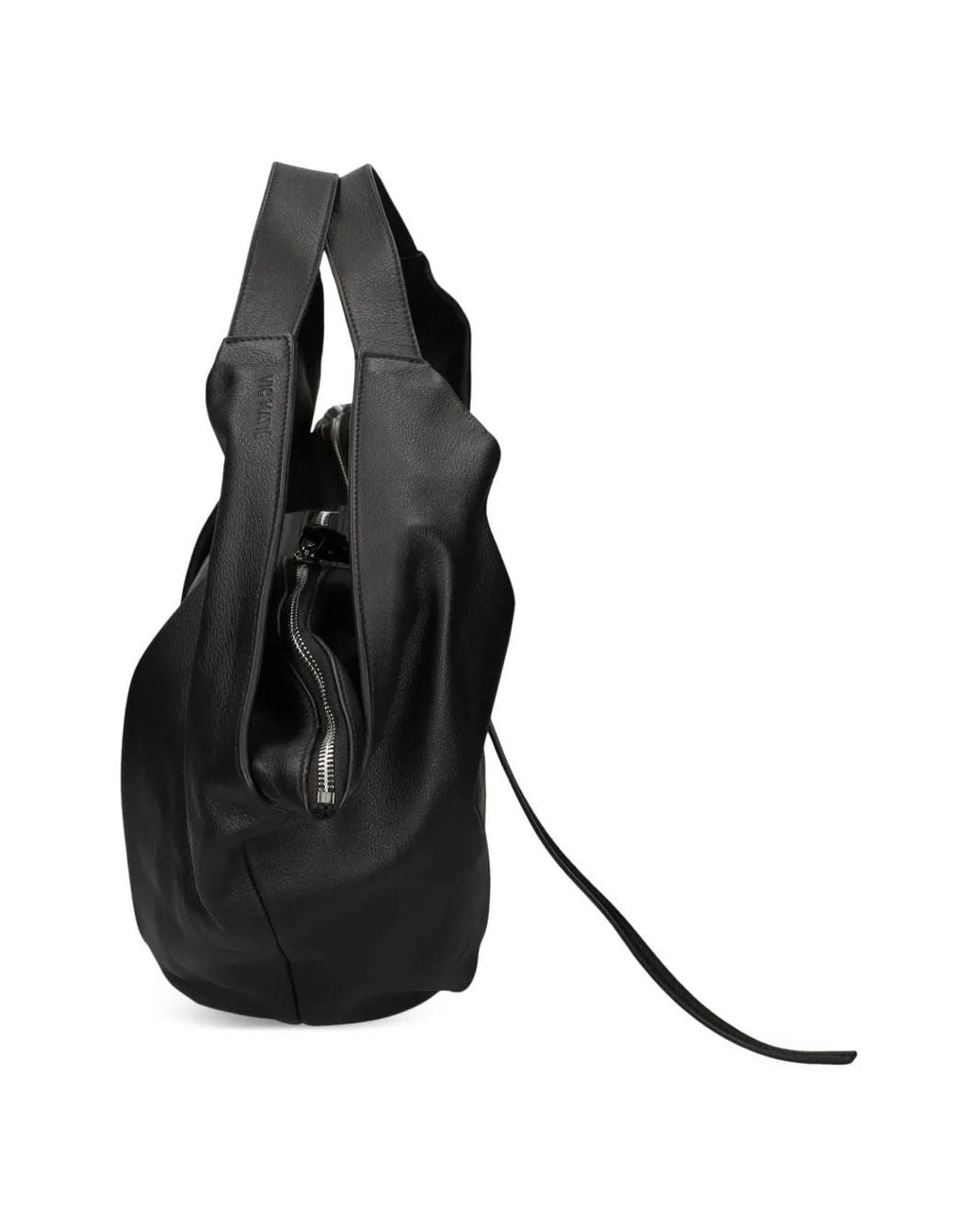 Vic Matié Black Slouchy Leather Tote Bag