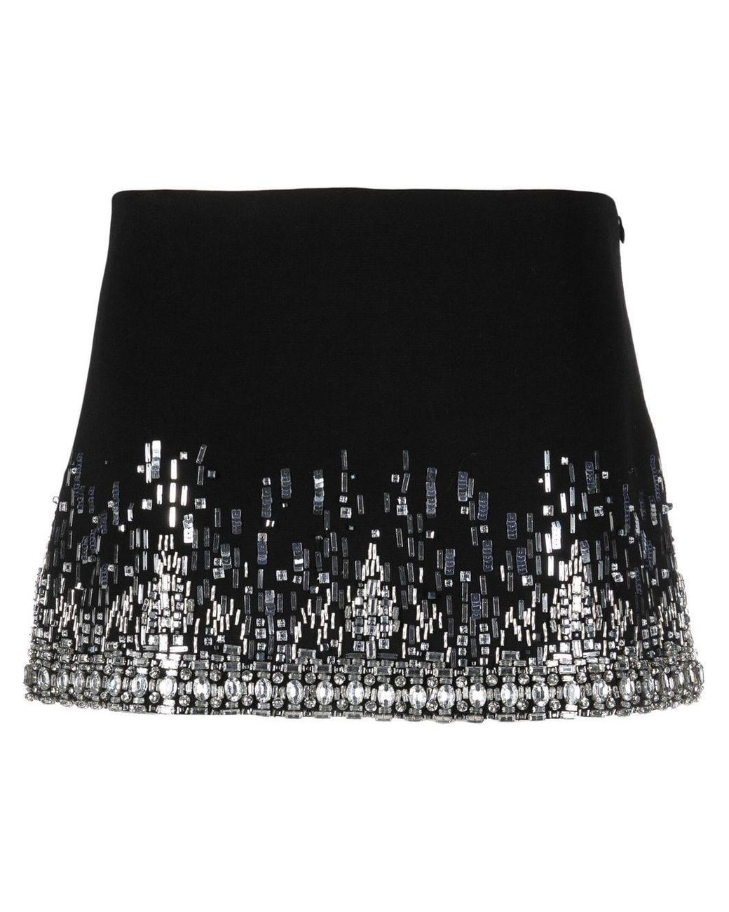 Minifalda con apliques de cristal de de color Negro Lyst
