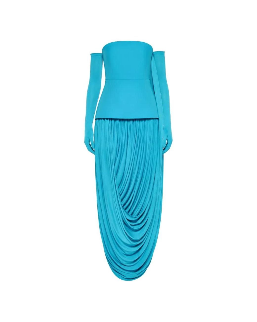 Chats by C.Dam Blue Robe Longue À Design Drapé