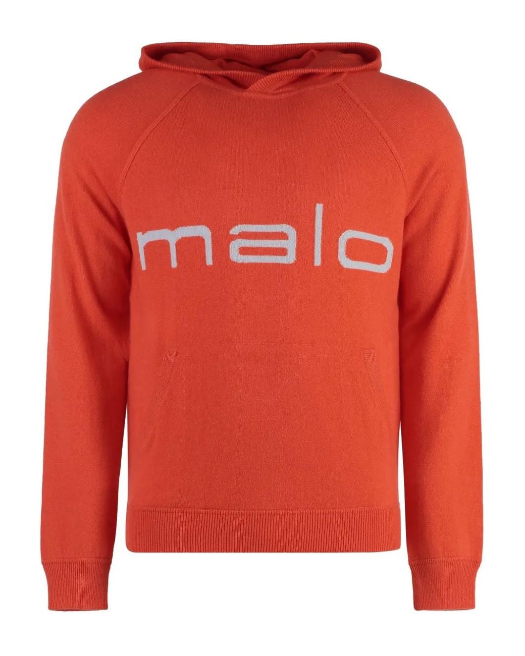 Malo Red Hoodie À Logo Intarsia for men