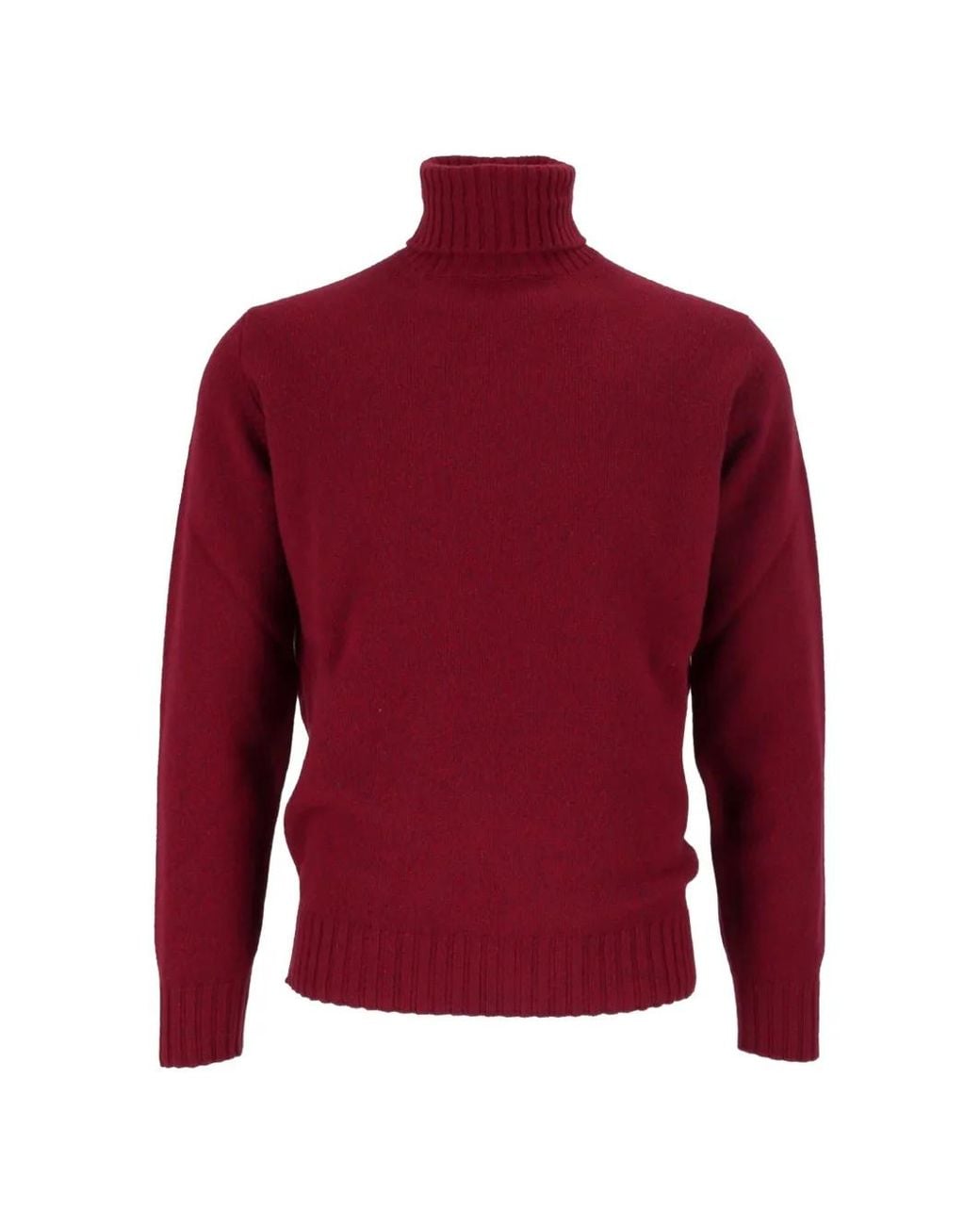 FILIPPO DE LAURENTIIS Red Roll-Neck Ribbed-Trim Sweater for men