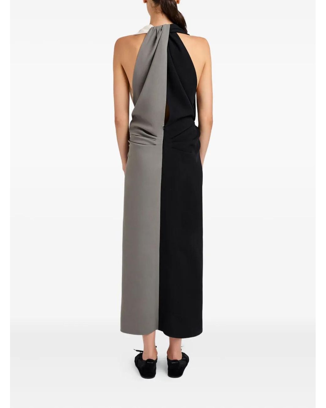 Proenza Schouler Black Elsa Knotted Midi Dress