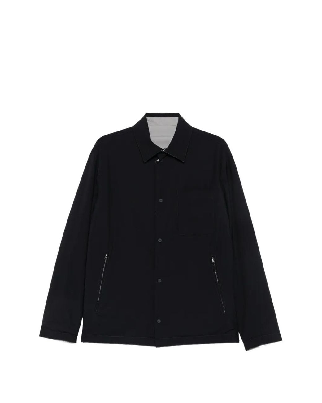 Herno Black Reversible Snap-Button Jacket for men