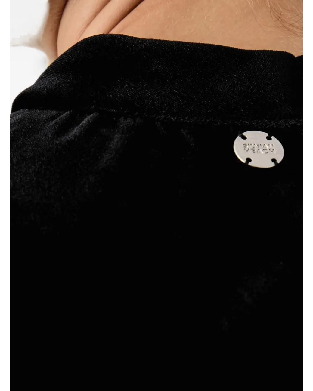 Silvian Heach Black Puff-Sleeve Midi Dress