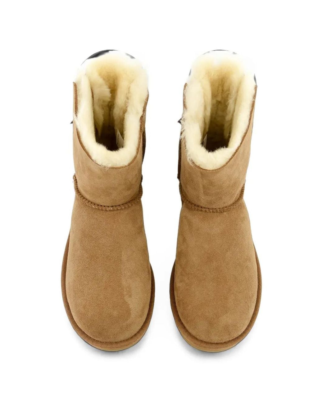 Ugg Brown Mini Bailey Bow Ii Leather Ankle Boots