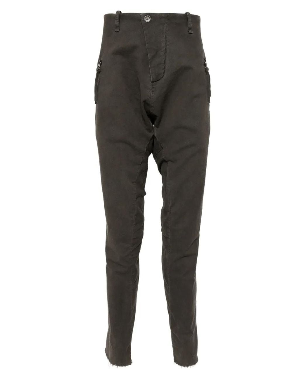 Masnada Gray Drop-Crotch Trousers for men