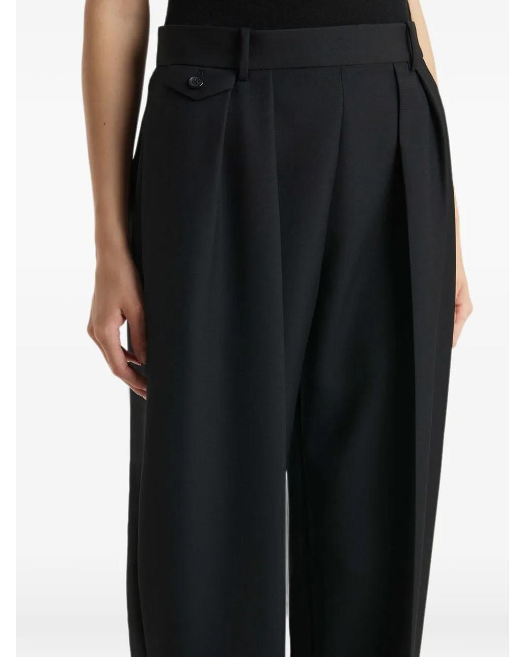 Khaite Black Jude Pinstripe Trousers