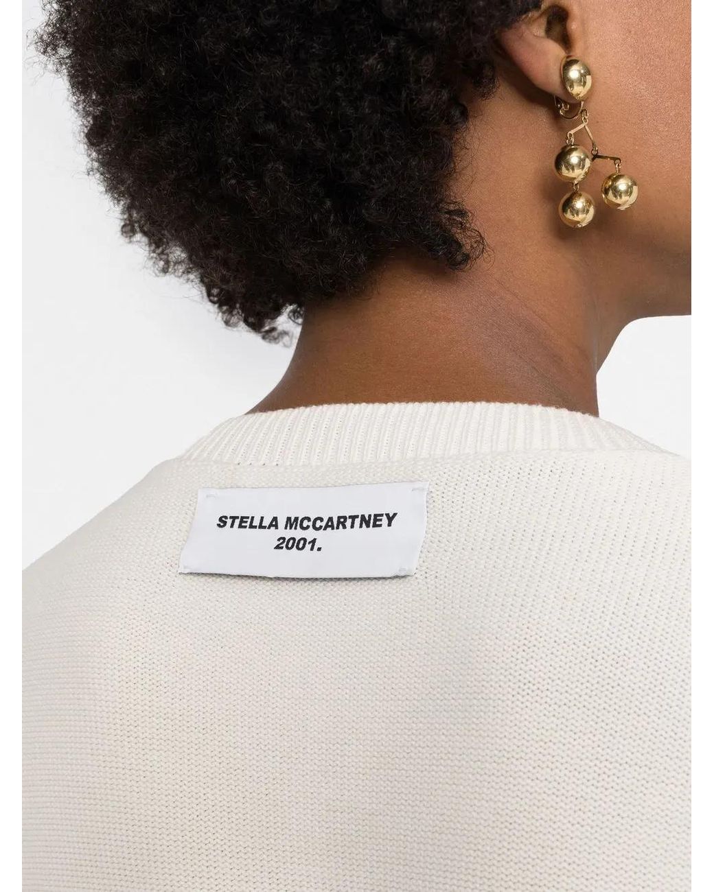 Stella McCartney White Logo-Patch Jumper