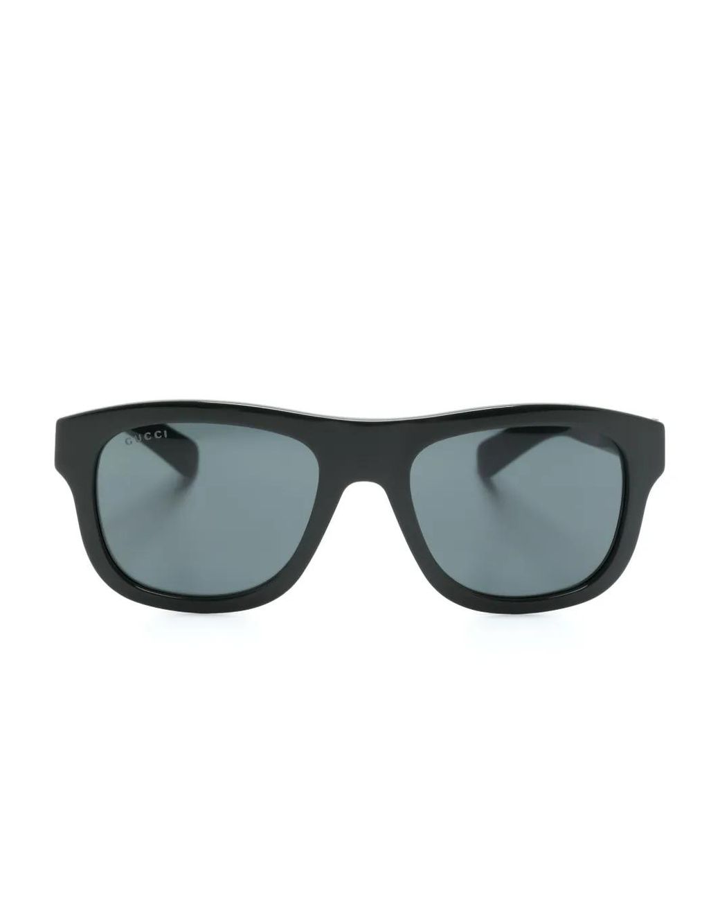 Gucci Gray Logo-Debossed Wayfarer-Frame Sunglasses